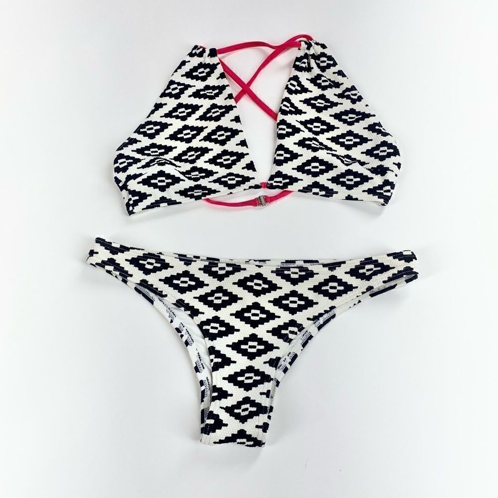 Minkpink black and white geometric print bikini XS/S
